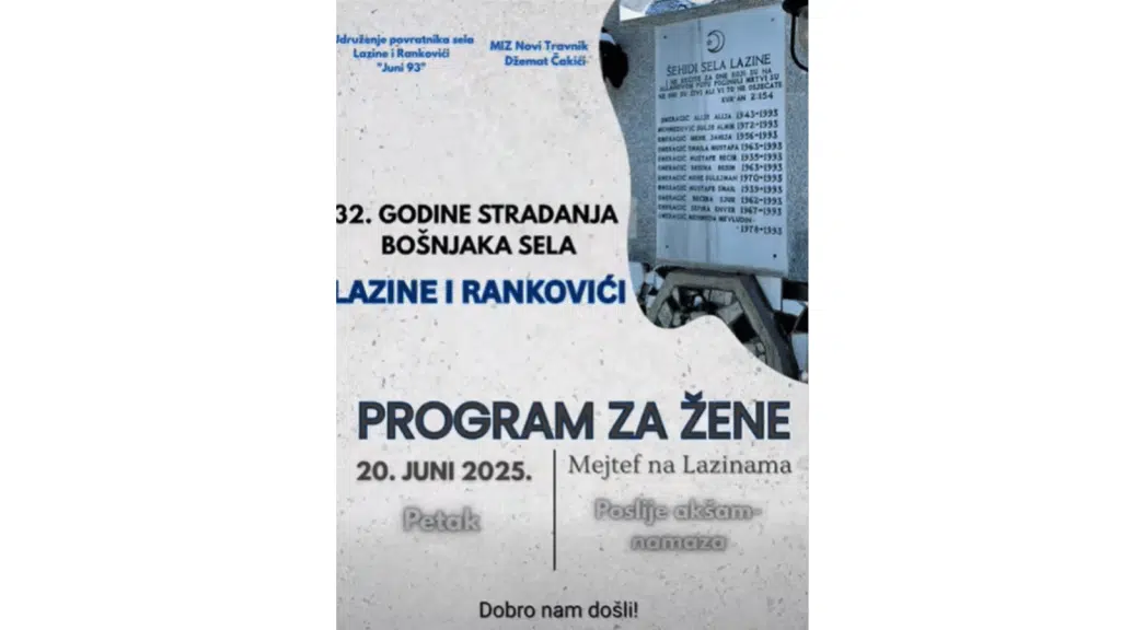 Obilježavanje 32 godine od stradanja Bošnjaka sela Lazine i Rankovići