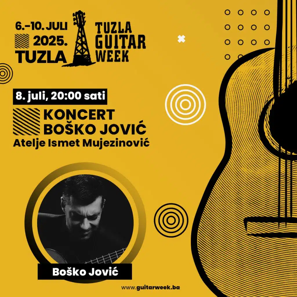 Gitara, emocije i sevdah na Tuzla Guitar Week-u: Večeras nastup sarajevskog virtuoza Boška Jovića