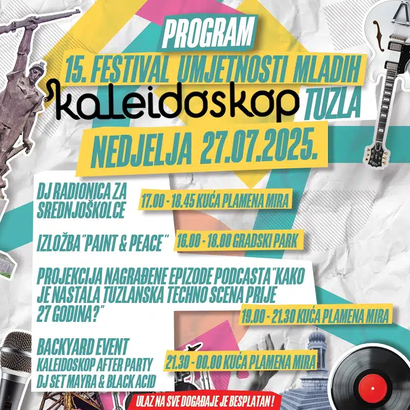 Završni dan Kaleidoskopa donosi izložbu „Tuzla u srcu“ i priču o techno kulturi grada