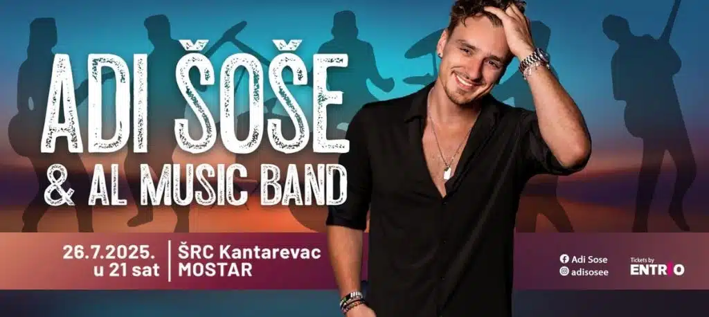 Adi Šoše ove subote u Mostaru: Popularnog Mostarca očekuje najveći koncert u karijeri u rodnom gradu!