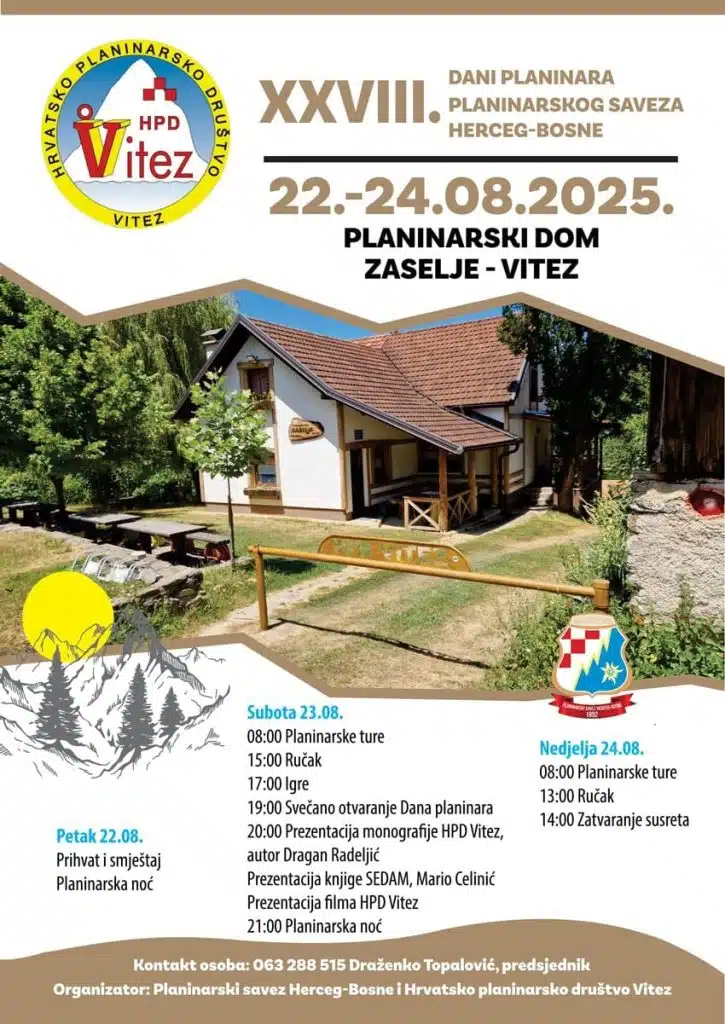 Sve je spremno za 28. Dane planinara Planinarskog saveza Herceg-Bosne