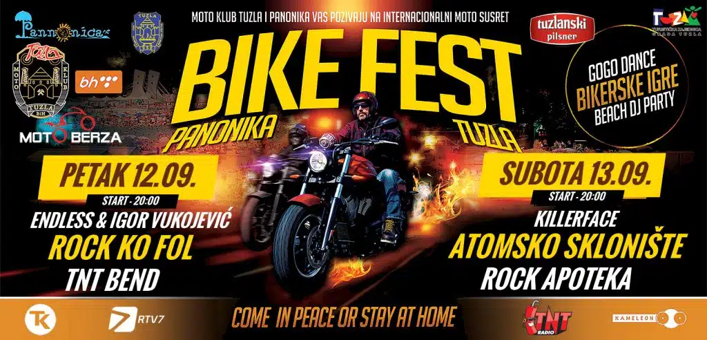 Tradicionalni Bike Fest Panonika Tuzla 2025: Tri dana rocka, adrenalina i druženja