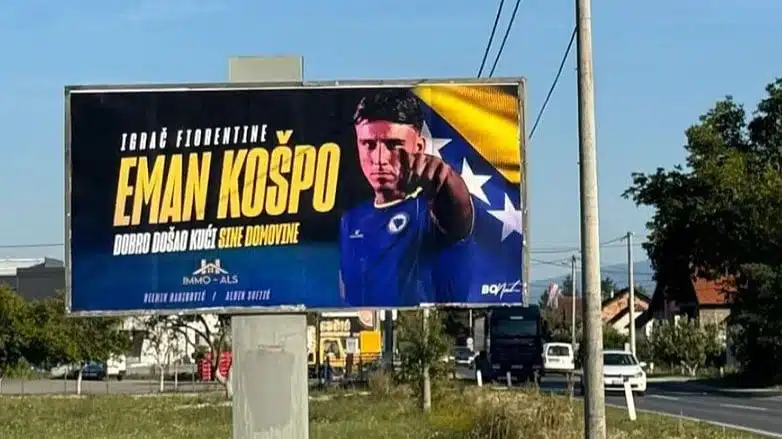 Travnik pozdravio novog bh. reprezentativca Emana Košpu bilbordom dobrodošlice