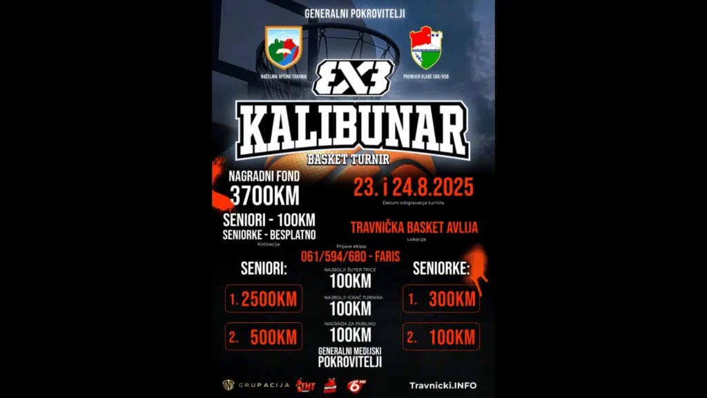 Travnik domaćin jubilarnog 3×3 Kalibunar Basket turnira: Rekordni nagradni fond i nova ženska kategorija
