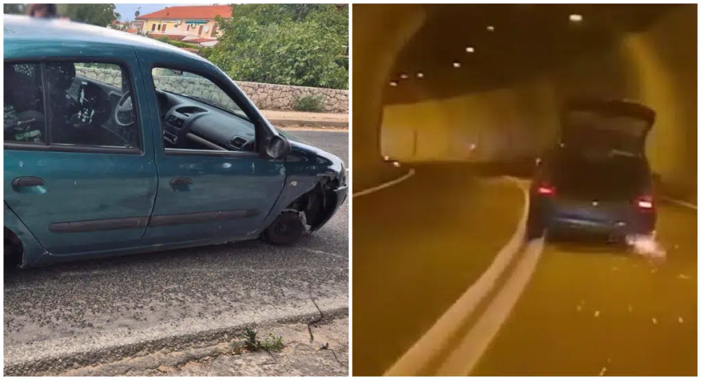 Nevjerojatno: Žena vozila auto bez guma kao da se ništa ne događa