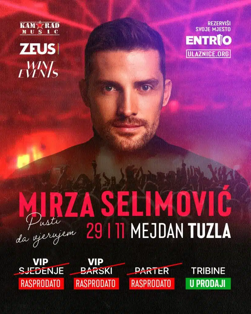 Veliki interes za solistički koncert Mirze Selimovića u tuzlanskom Mejdanu 29. novembra
