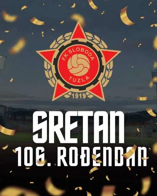 FK Sloboda Tuzla slavi 106. rođendan