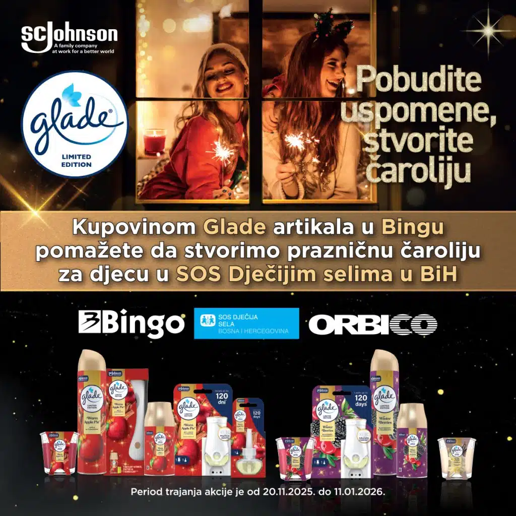 Uključite se i zajedno sa Glade i Bingom pobudite uspomene i stvorite prazničnu čaroliju za SOS Dječija sela u BiH