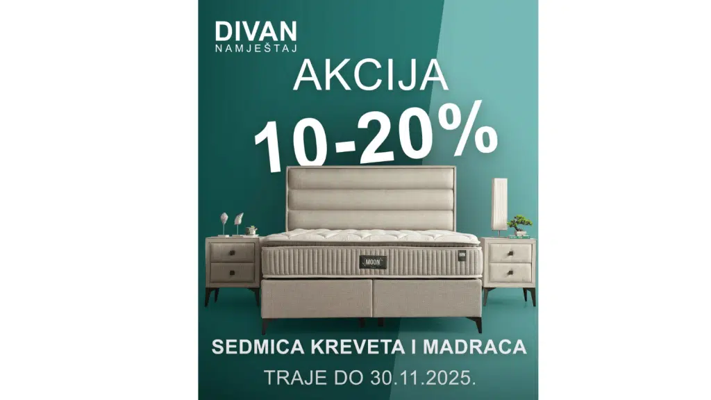 Divan namještaj ima sedmicu velikih popusta na krevete i madrace – uštede do 20% do kraja novembra