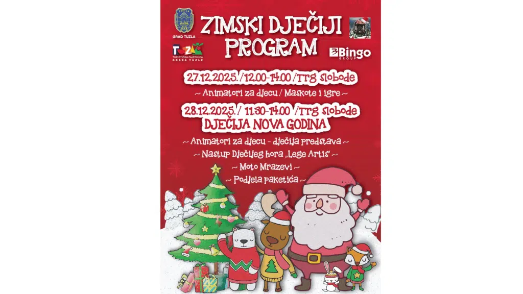Tuzla obilježava Dječiju Novu godinu uz bogat program na Trgu slobode