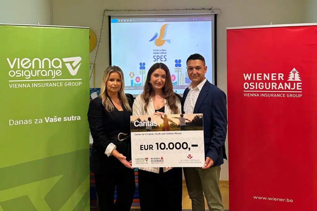 VIG Grupa donirala 10.000 EUR Centru za djecu, mlade i obitelj pri Caritasu Mostar