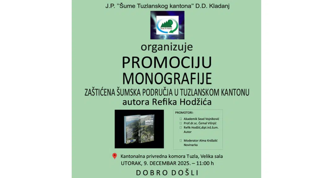 U Tuzli sutra promocija monografije “Zaštićena šumska područja u Tuzlanskom kantonu”