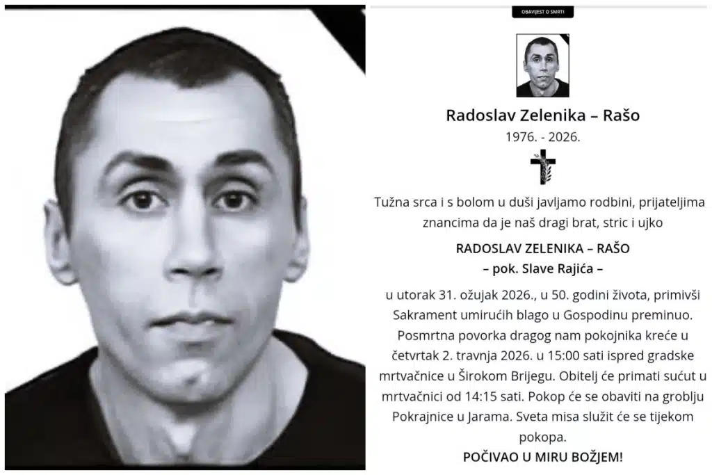 Preminuo bivši pripadnik 1. gardijske brigade HVO-a Radoslav Zelenika – Rašo
