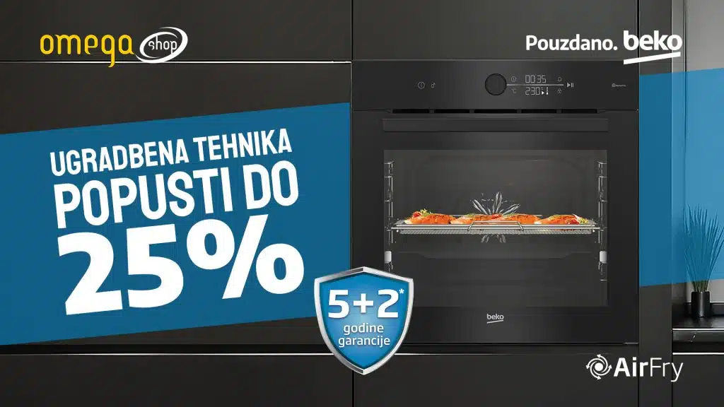 Beko ugradbena tehnika u Omega shop – popusti do 25% i produžena garancija od 7 godina