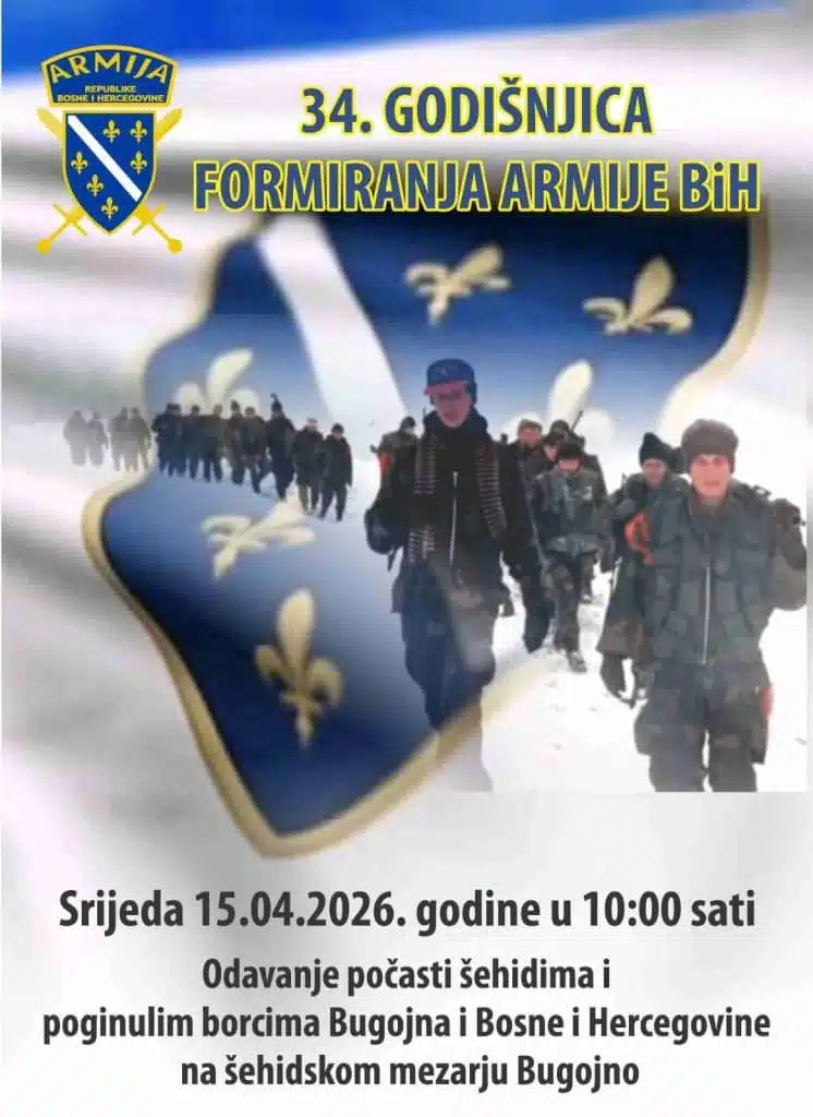 U Bugojnu obilježavanje 15. aprila Dana Armije Republike Bosne i Hercegovine