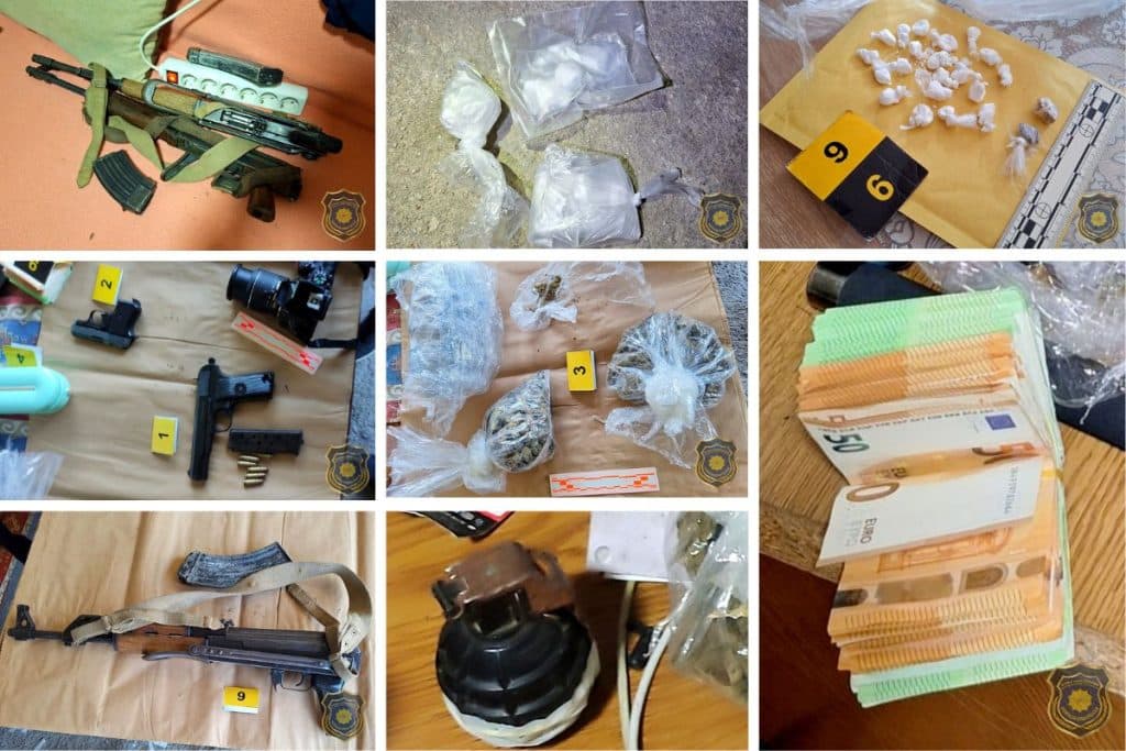 Četiri osobe uhićene u BiH: Policija pronašla automatske puške, bombu i drogu