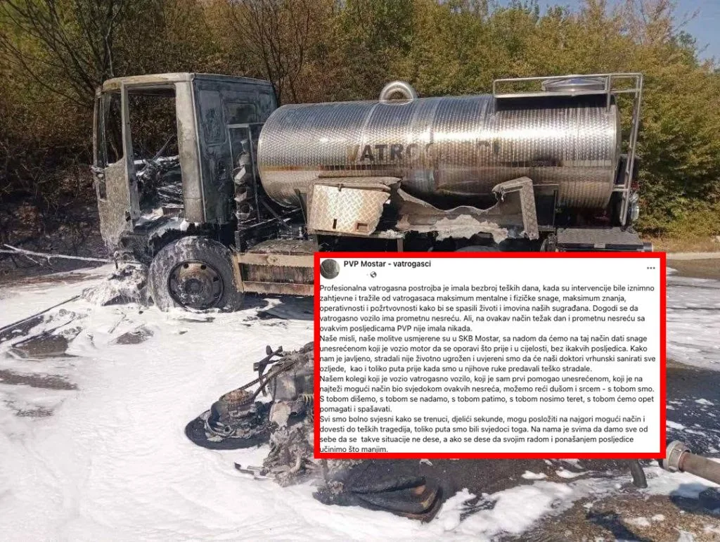 Vatrogasci nakon nesreće kod Goranaca: Ovakav težak dan PVP Mostar nije imala nikada