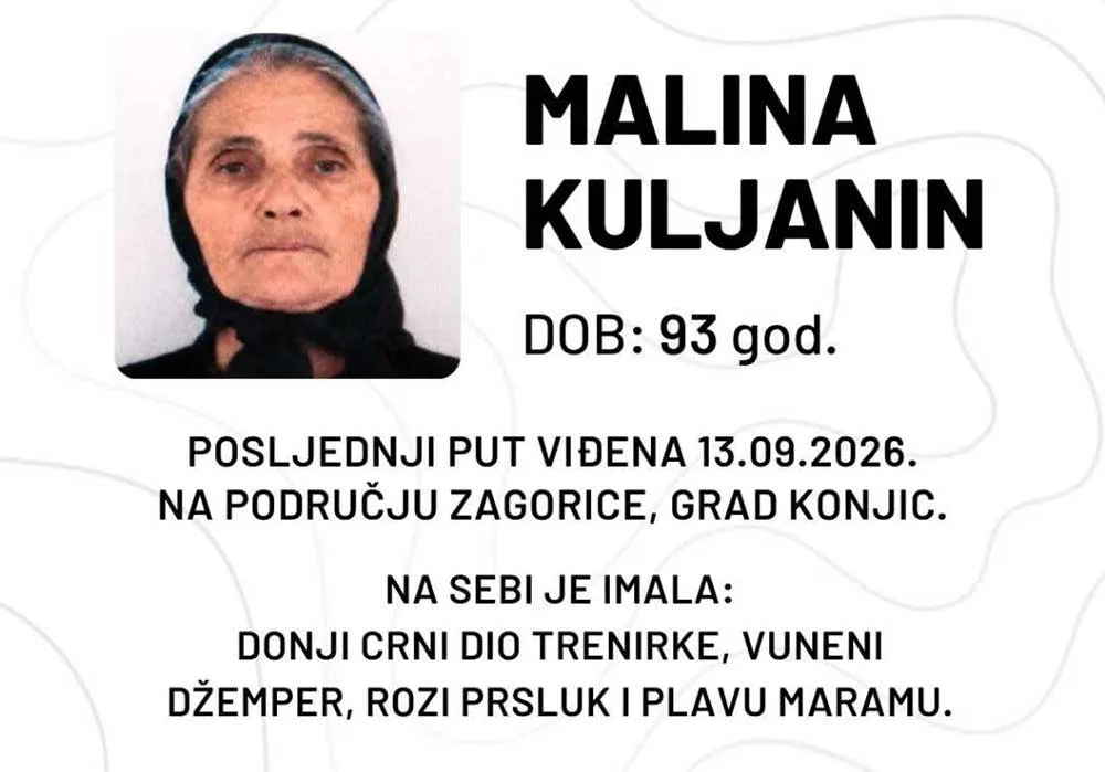 GSS Prenj poziva građane u pomoć u potrazi za nestalom 93-godišnjakinjom